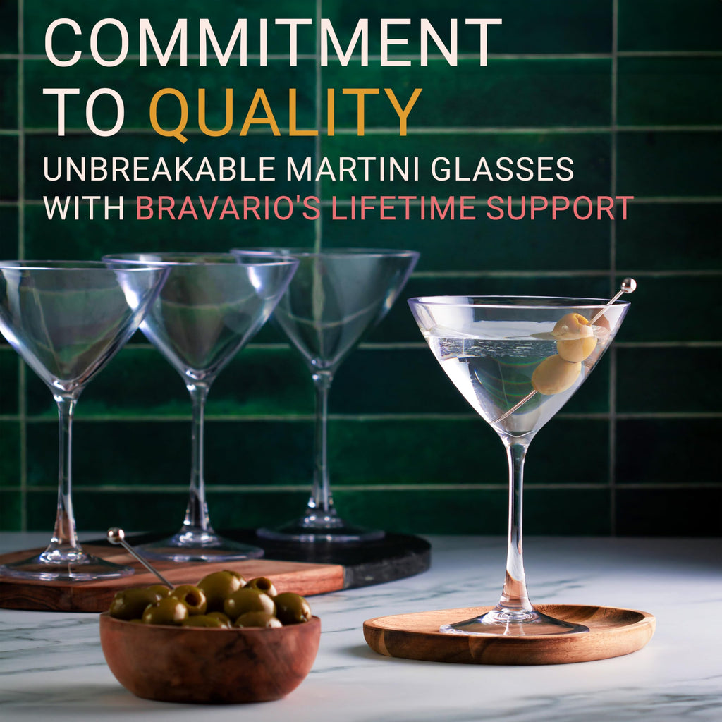 Unbreakable Plastic Martini Glasses, 8 oz Set of 6 A3902