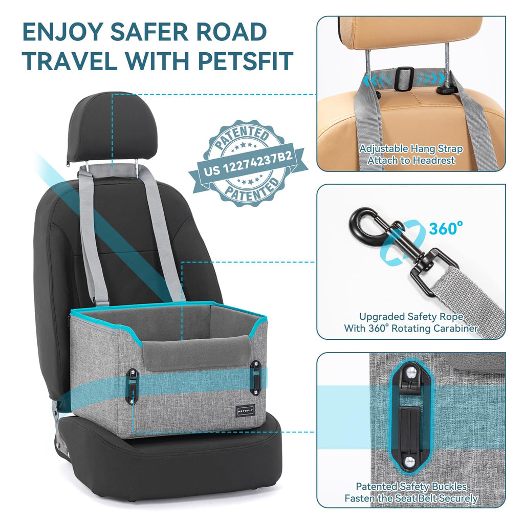Foldable Dog Booster Car Seat with Safety Tether T1510