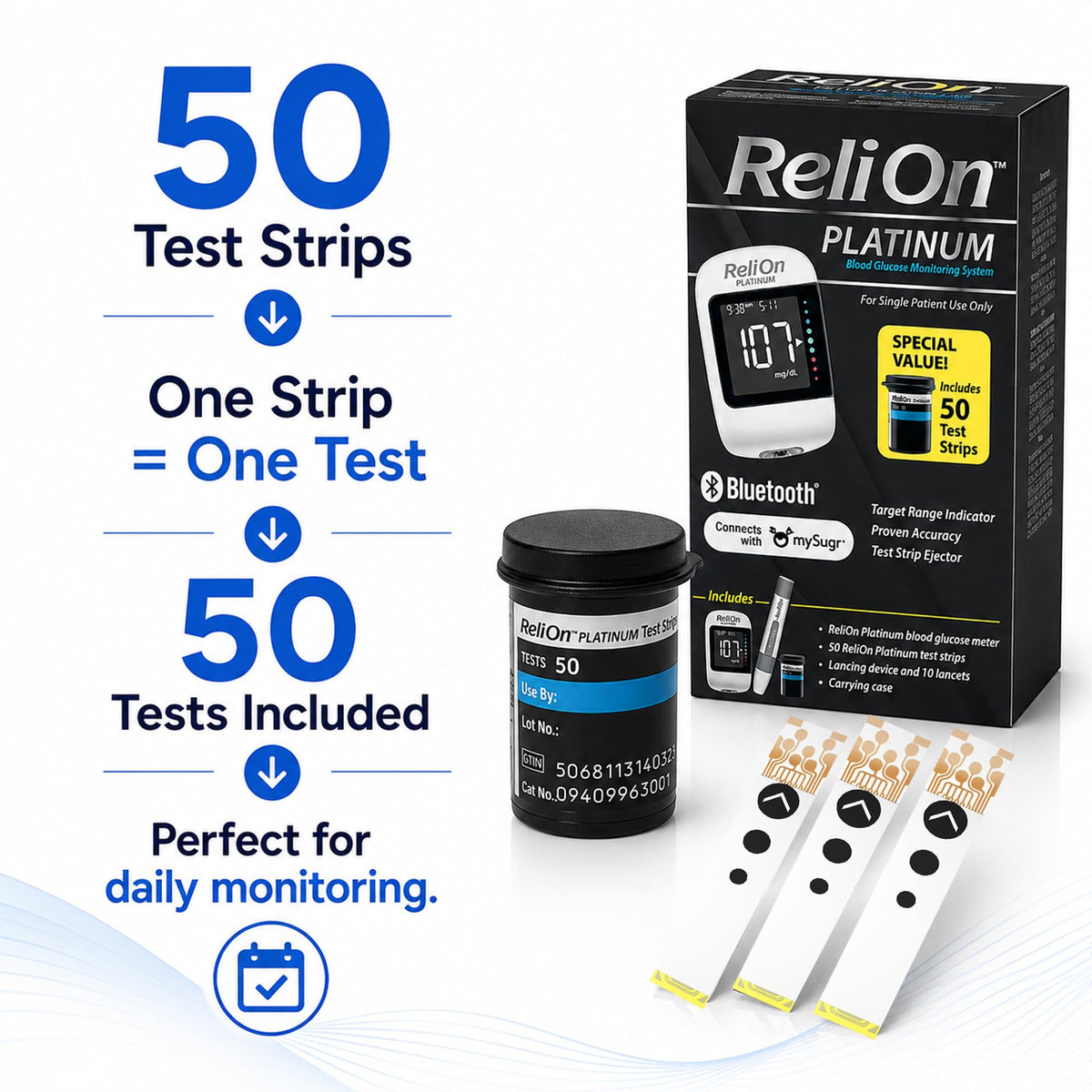 Blood Glucose Monitor Kit with 50 Test Strips S466742