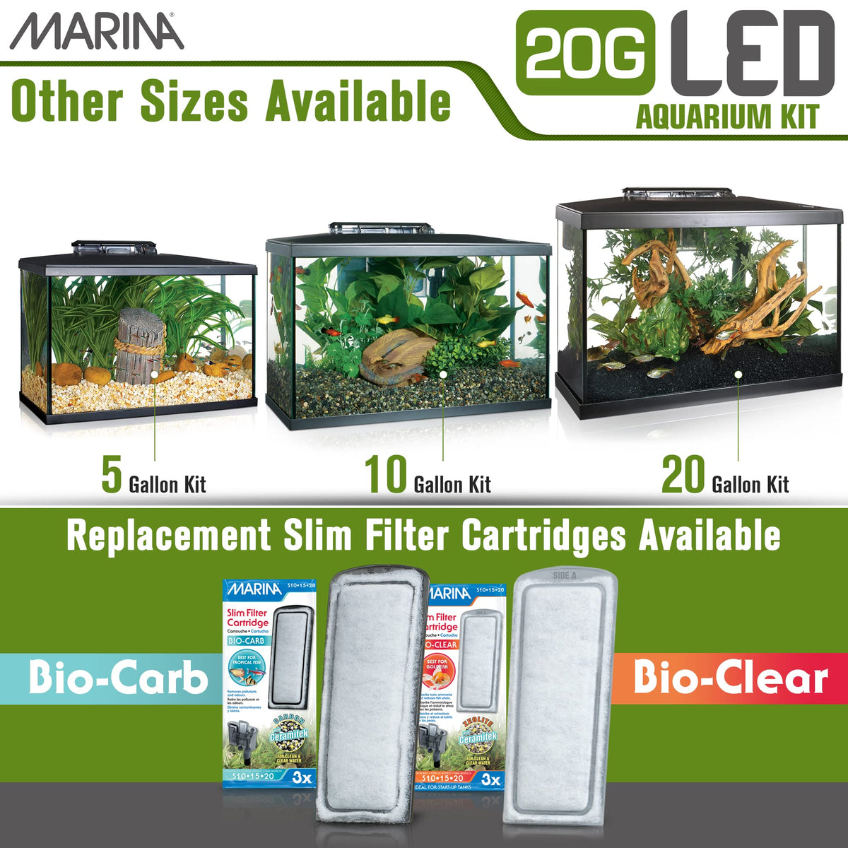 20 Gallon LED Aquarium Kit with Filter O606