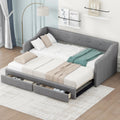 Upholstered Twin XL to King Size Daybed with Pop Up Trundle Z881