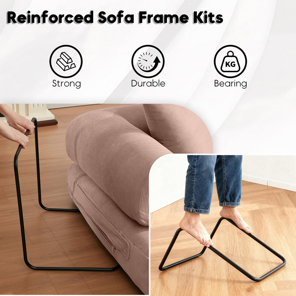 Pink Convertible Floor Sofa Bed T5354