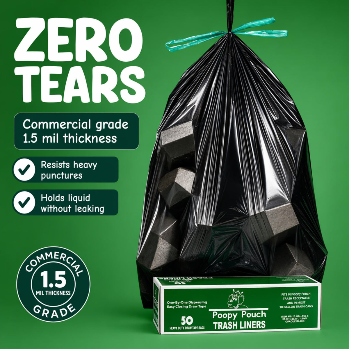 Black Dog Waste Can Liners 50pcs 27.5"x29" W6817