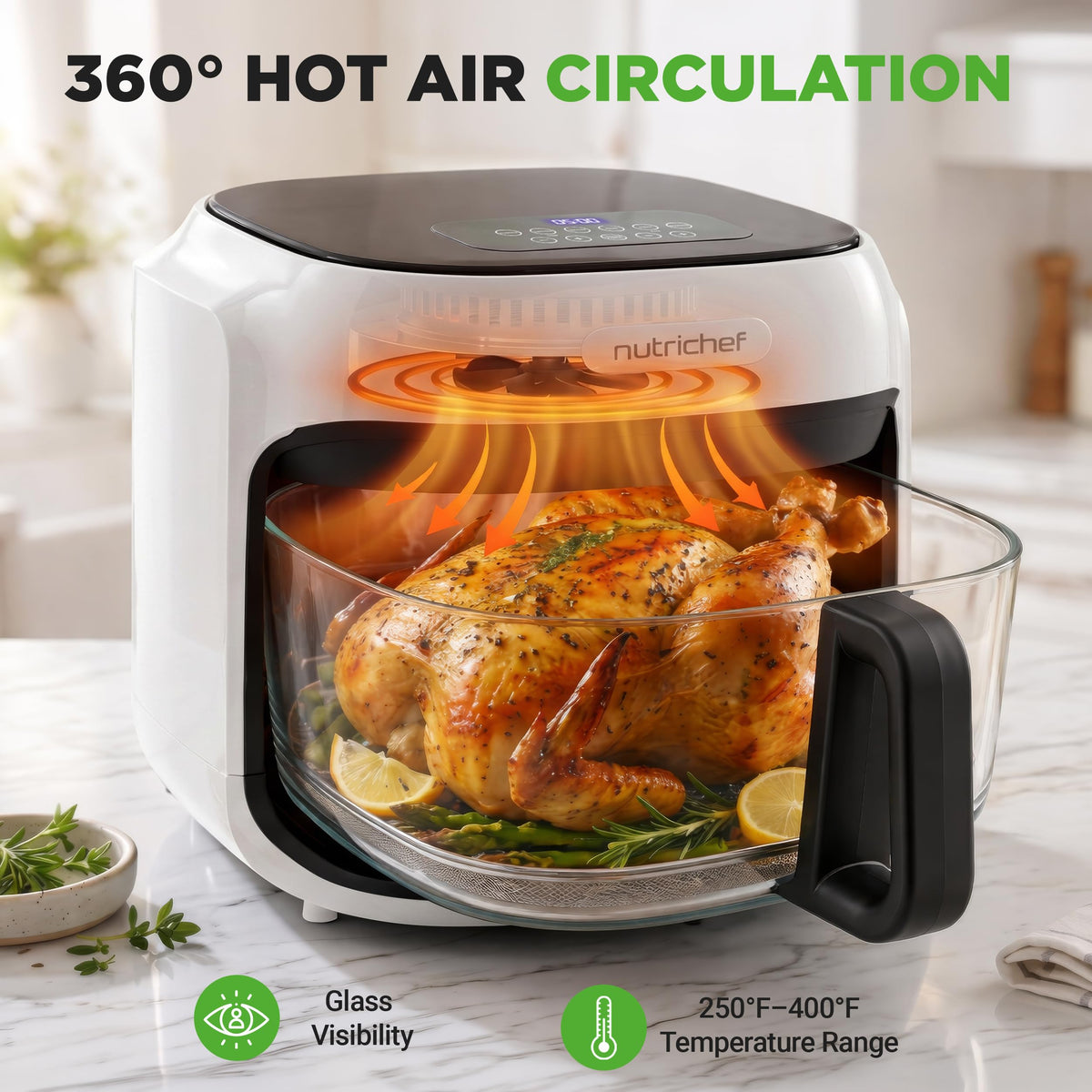 7.5 Quart Air Fryer with 6 Preset Cooking Modes I9844