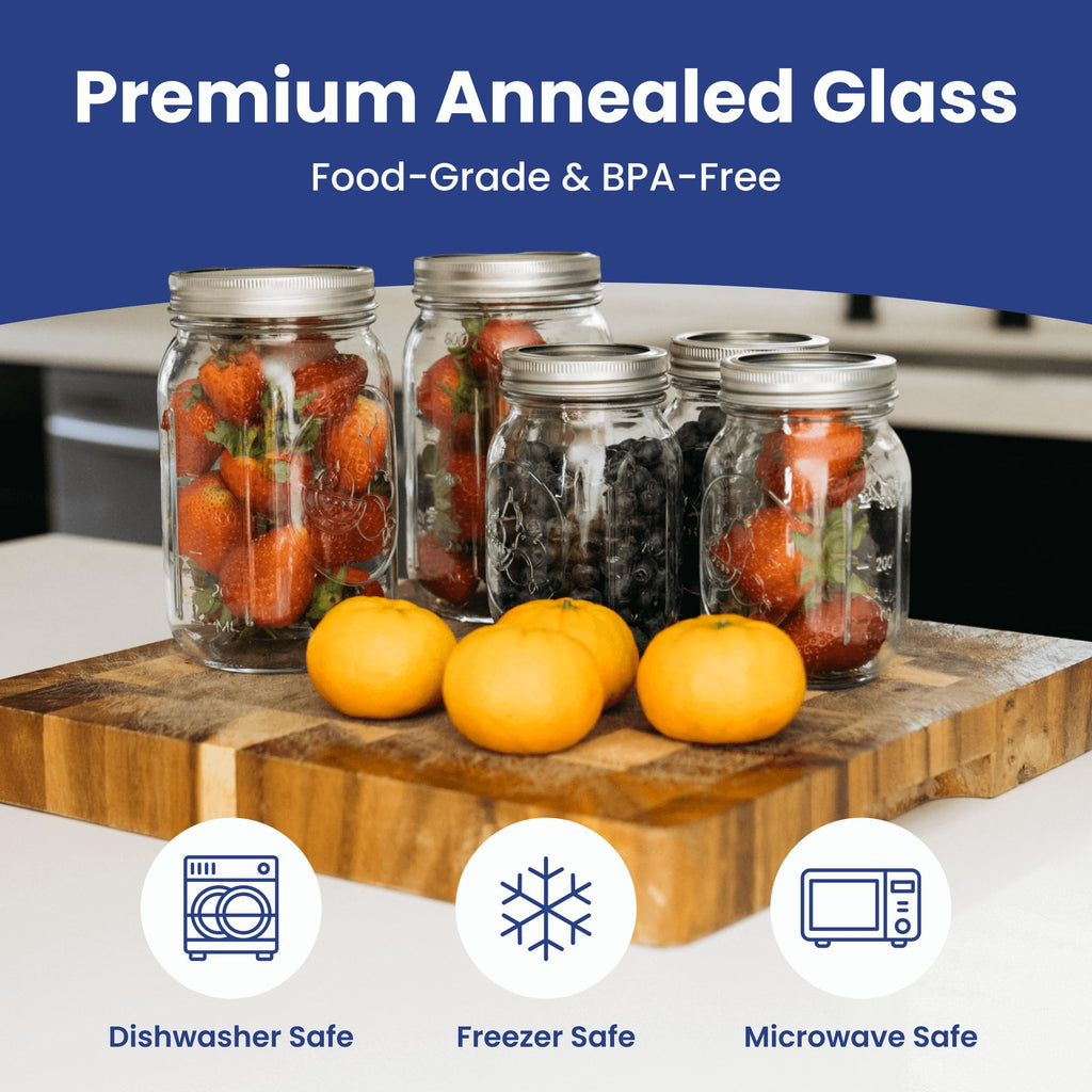 16oz Clear Glass Mason Jars with Lids 12-Pack Z377