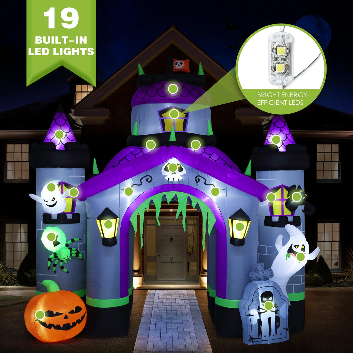 Giant 12.5 FT Halloween Inflatables Archway Outdoor Decorations G8190