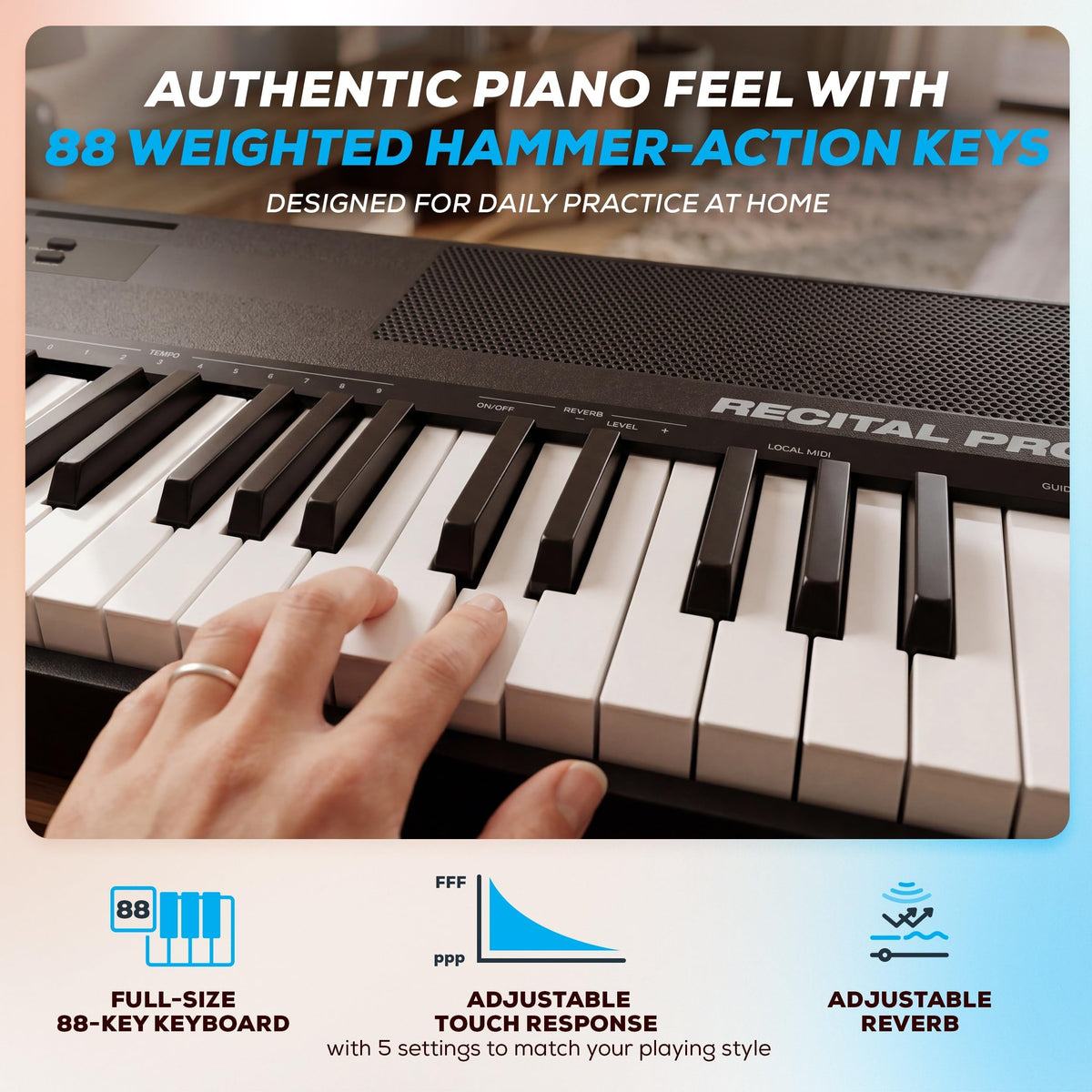 88-Key Weighted Digital Piano with Hammer Action W65508