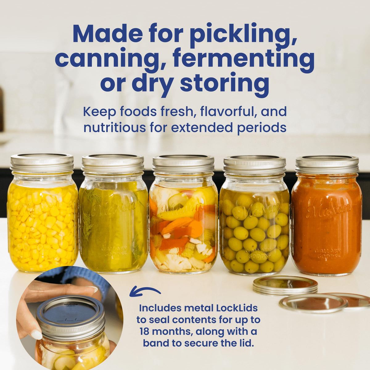 16oz Clear Glass Mason Jars with Lids 12-Pack Z377