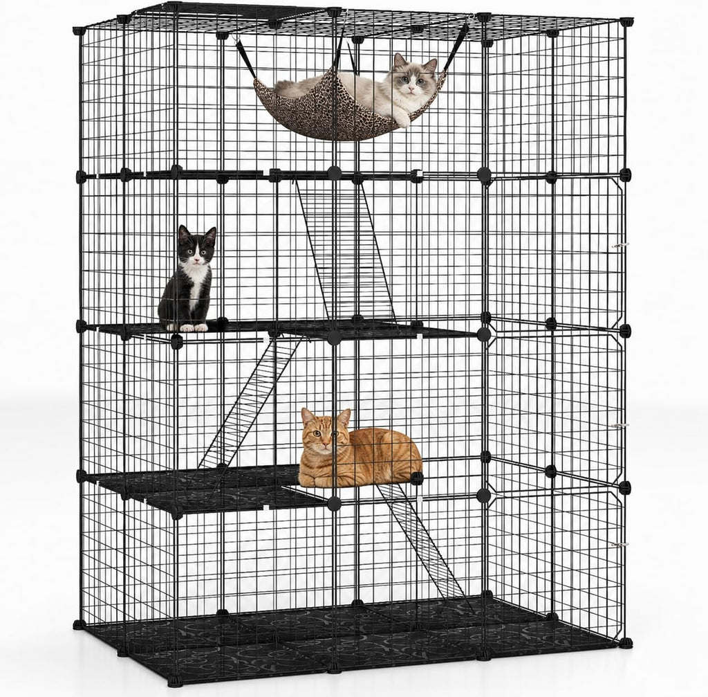 Large 4-Tier Metal Wire Cat Cage M884408