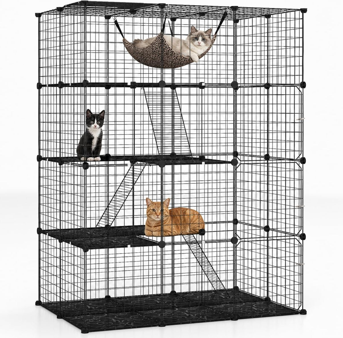 Large 4-Tier Metal Wire Cat Cage M884408