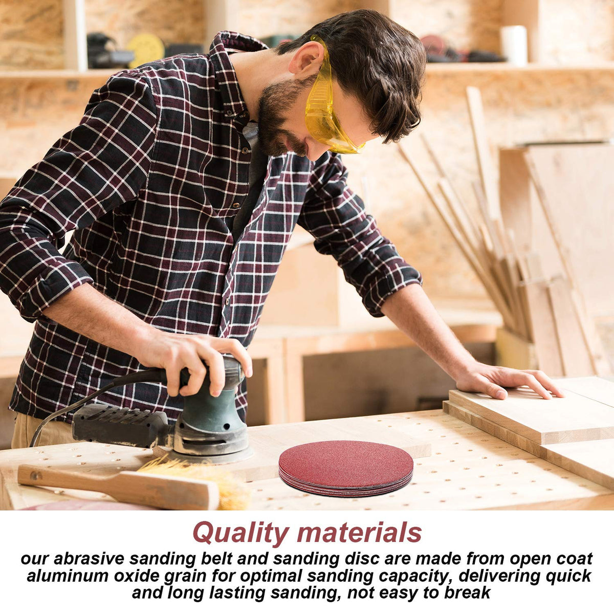 22 Pieces 4 x 36 In Sanding Belts and 6 In Self-Adhesive Discs Set M938