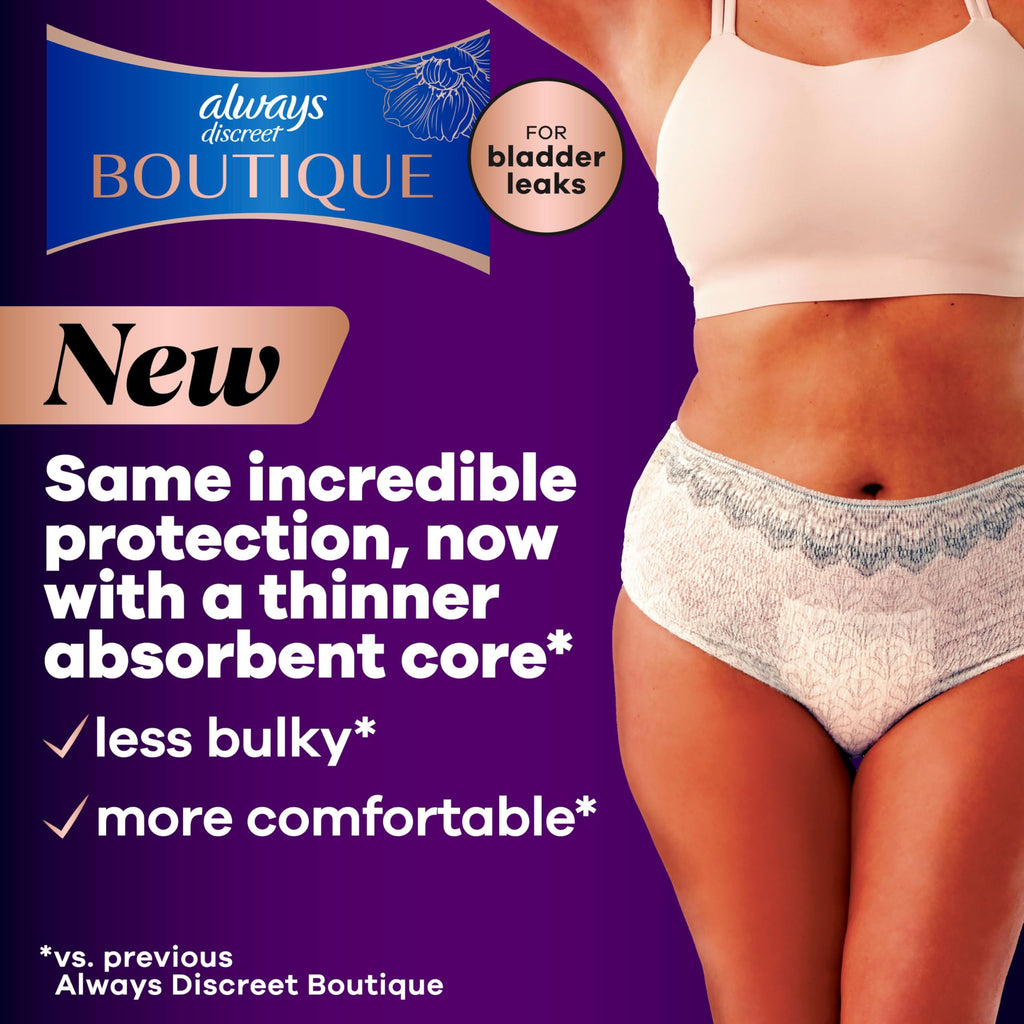 Incontinence and Postpartum Underwear for Women, Maximum Protection, Small/Medium, 48 Count D6031