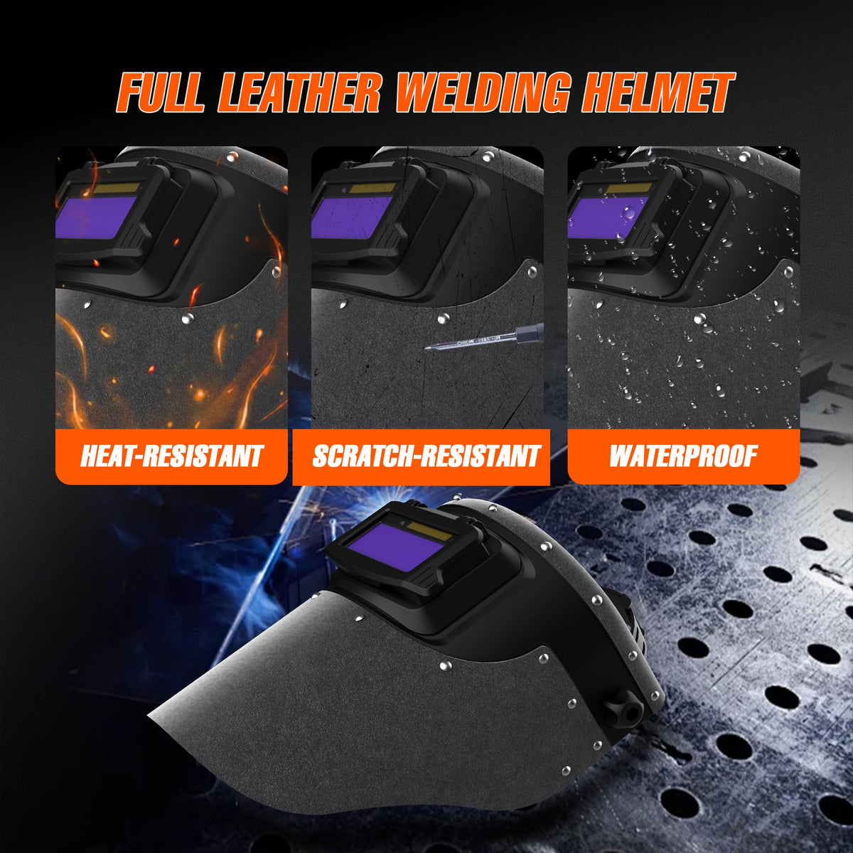 Leather Auto Darkening Welding Helmet S699146