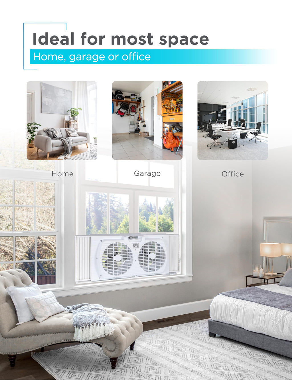 9" Dual Window Fan with 2 Speed Settings B59695