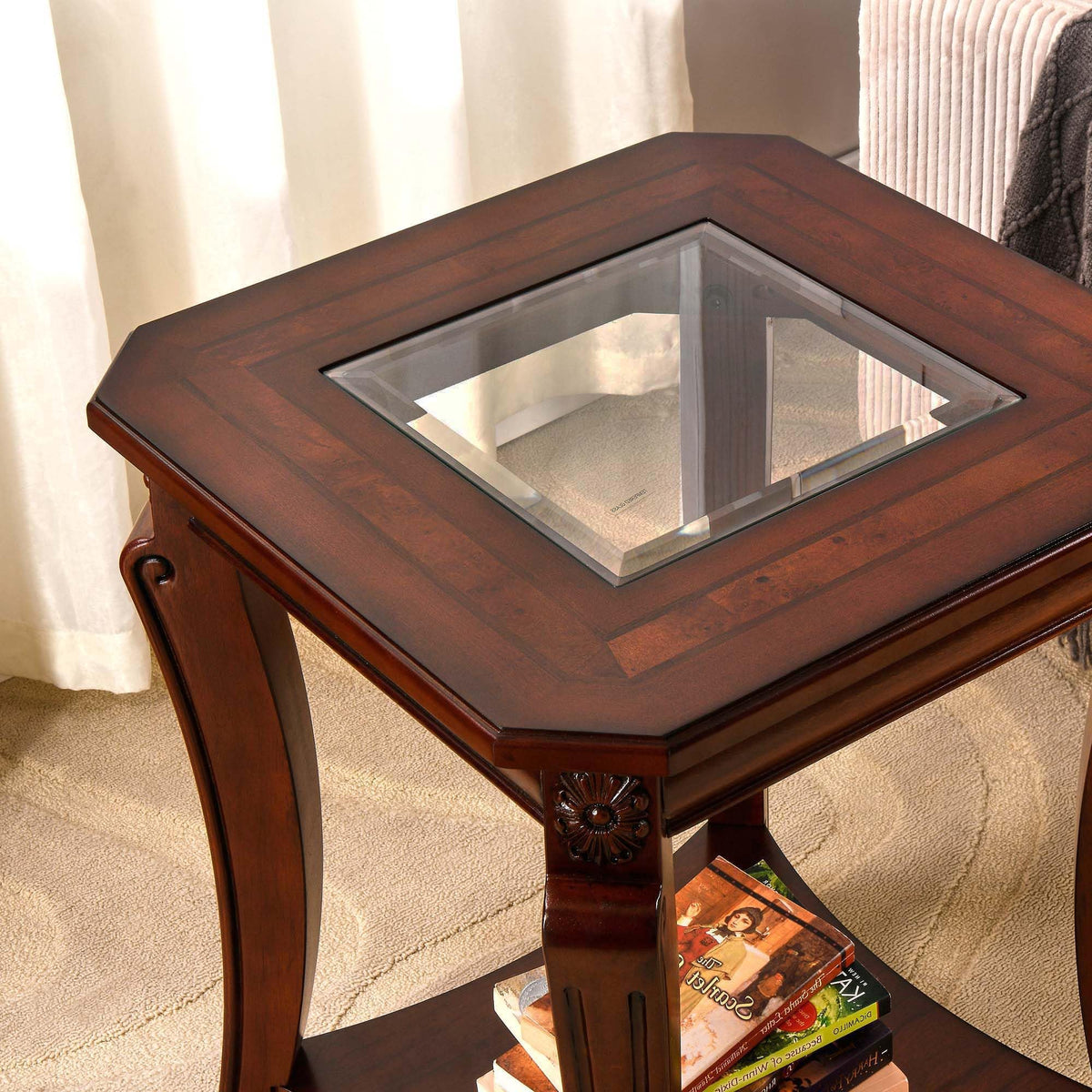 Set of 2 Solid Wood End Table V949