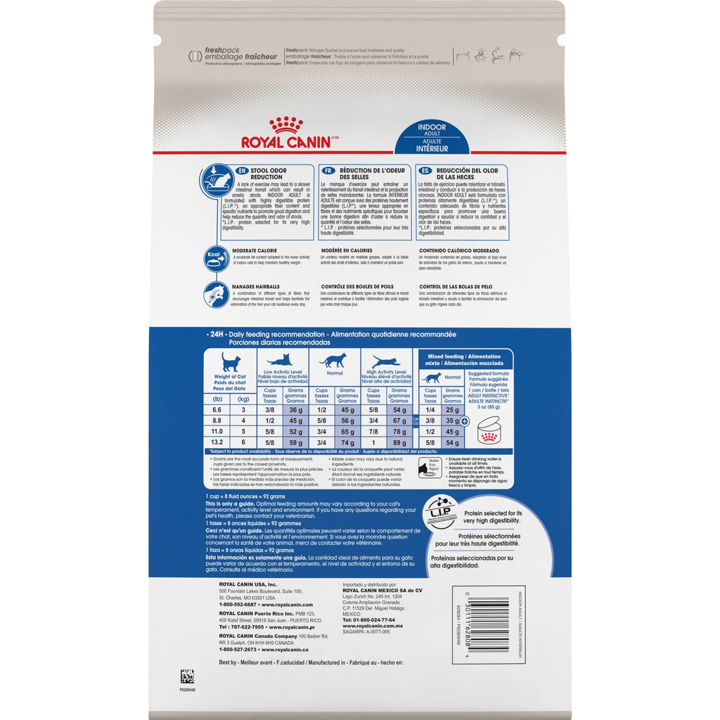 Indoor Adult Dry Cat Food 15 lb Bag O628