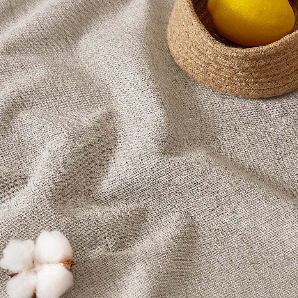 Natural Beige 100% Blackout Linen Curtains 96 Inch D392161