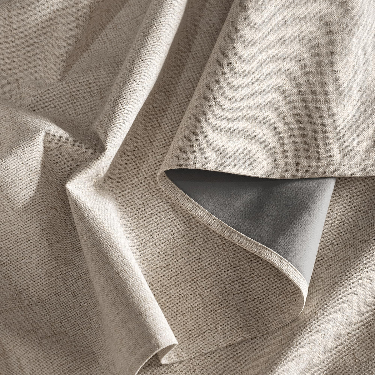 Natural Beige 100% Blackout Linen Curtains 96 Inch D392161
