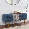 Oval Storage Bench with Rubber Wood Legs D2601