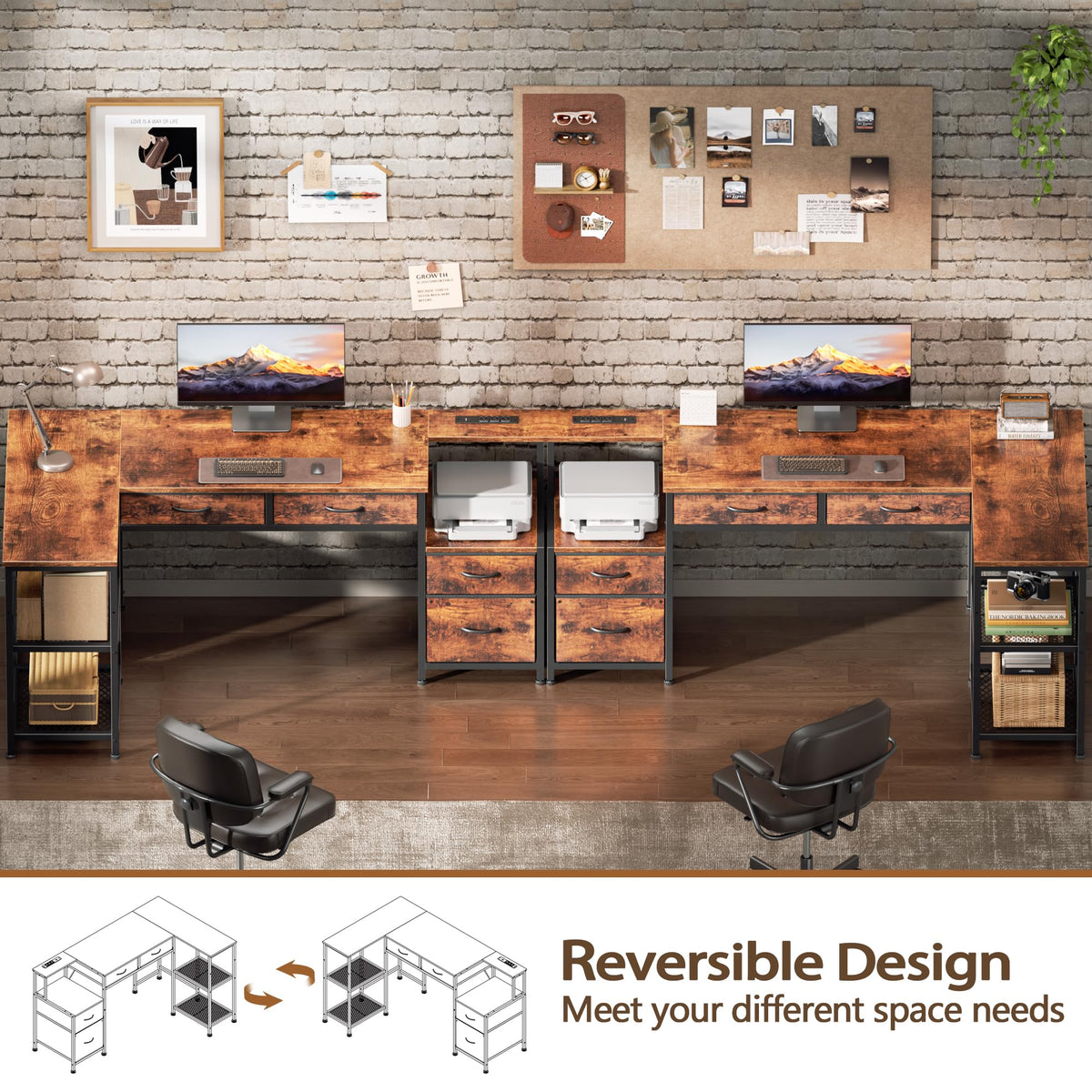 57" L Shaped Computer Desk with Power Outlet S94887