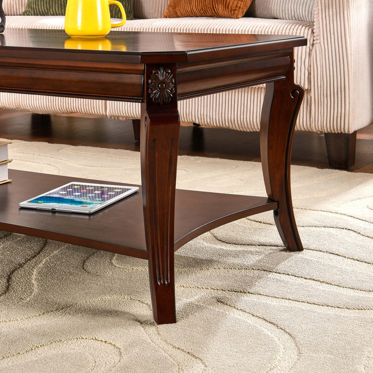 Set of 3 Solid Wood Coffee Table U120849