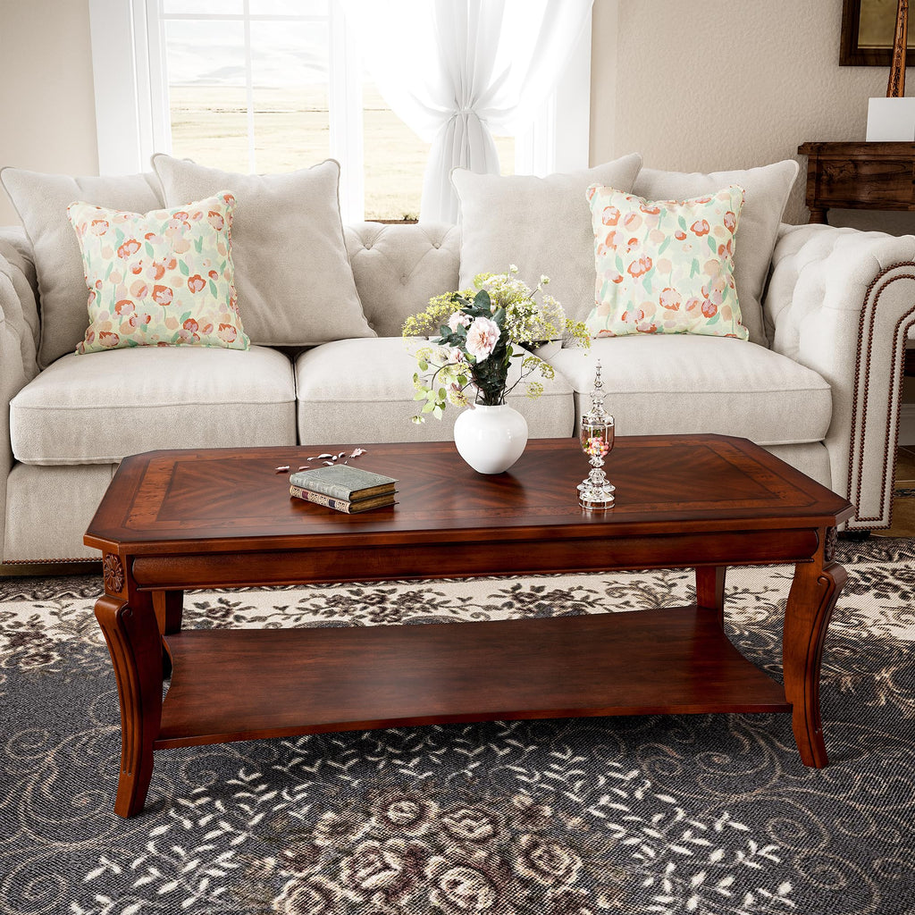 Set of 3 Solid Wood Coffee Table U120849