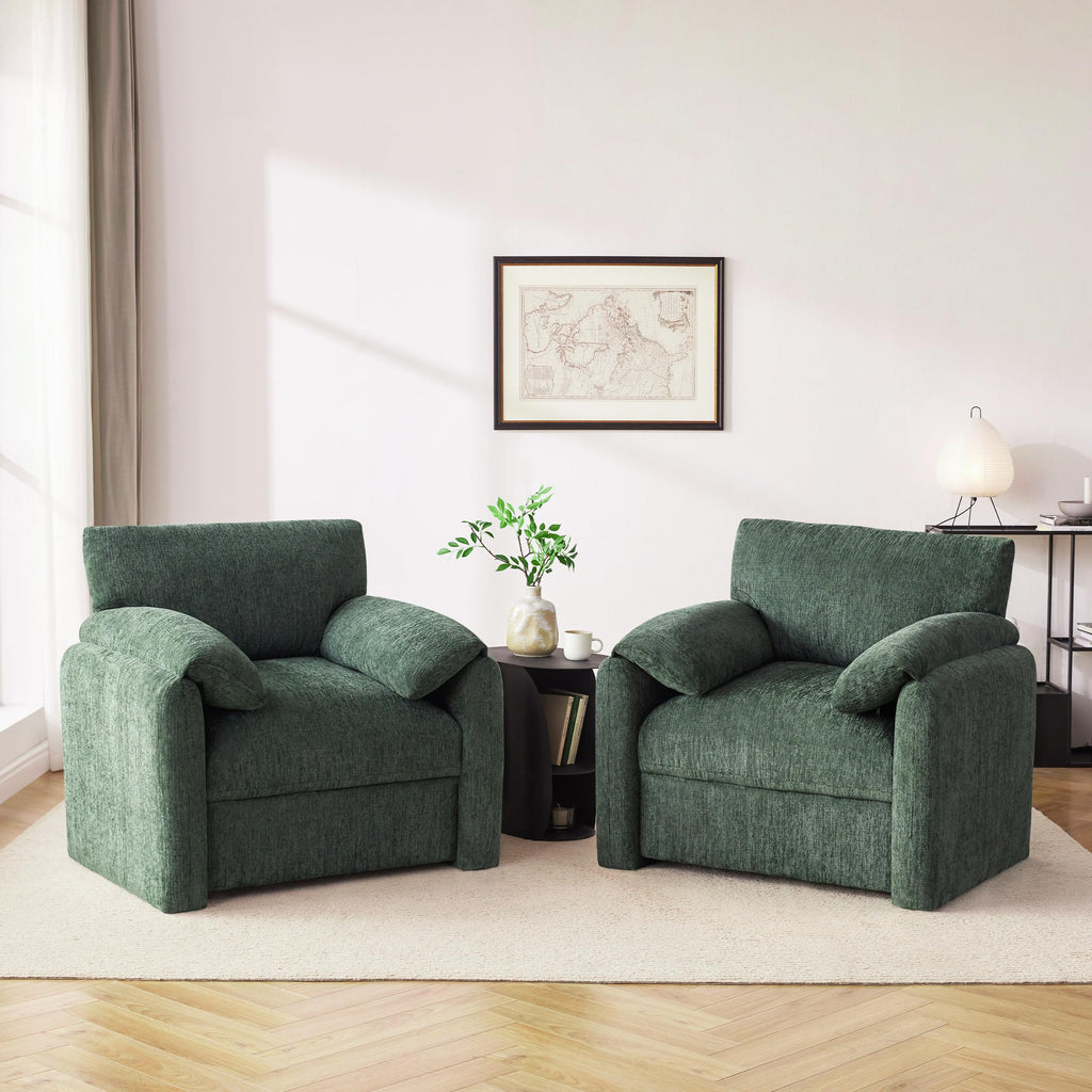 2 Pack Oversized Green Accent Chair E17972