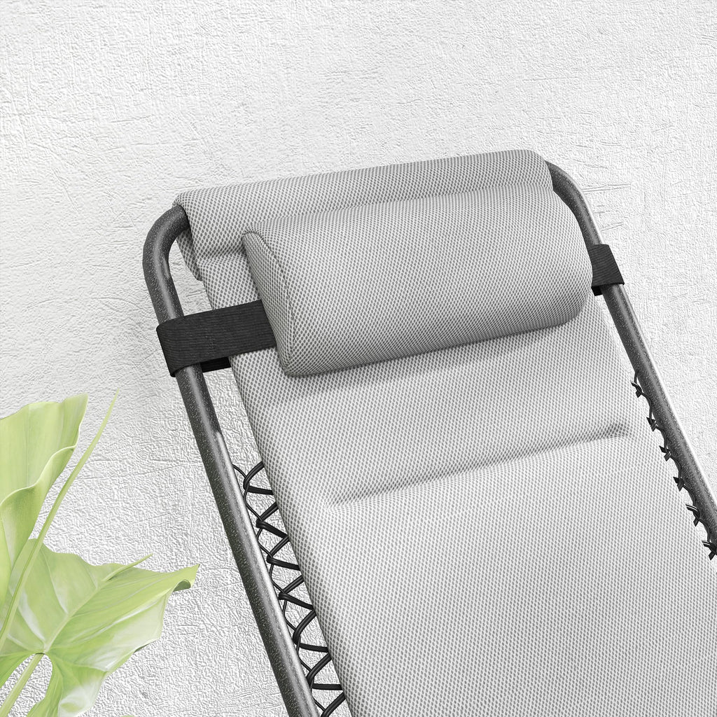 Zero Gravity Chairs Set of 2 Light Gray Q86449