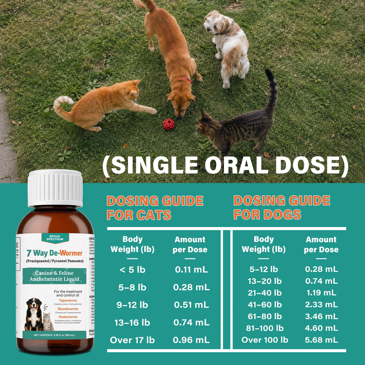 Dewormer for Dogs and Cats 3.38 fl oz M8582