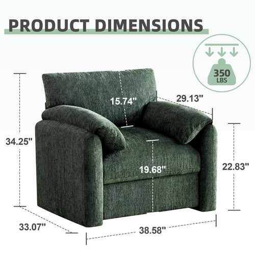 2 Pack Oversized Green Accent Chair E17972
