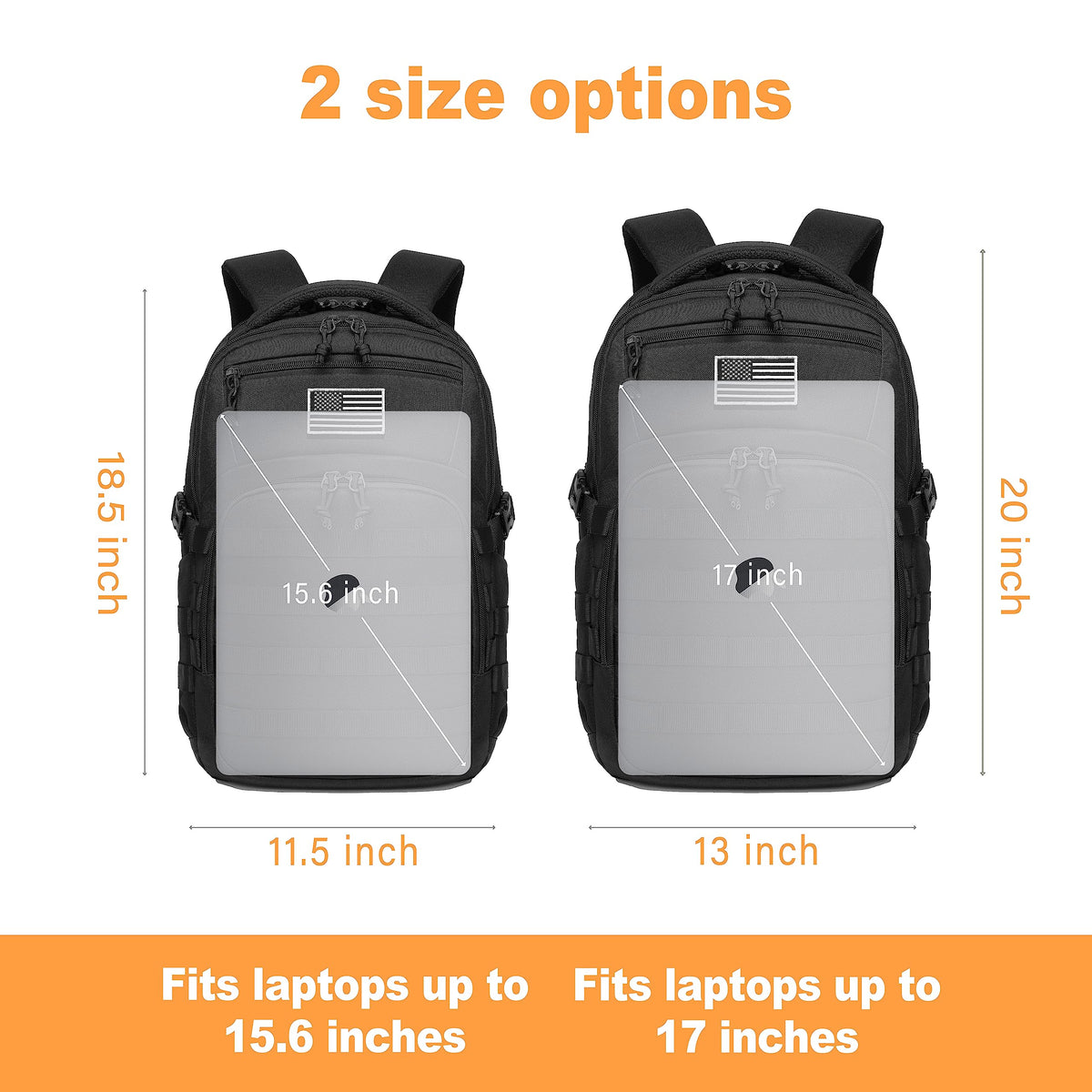 Black Small Tactical Backpack O344