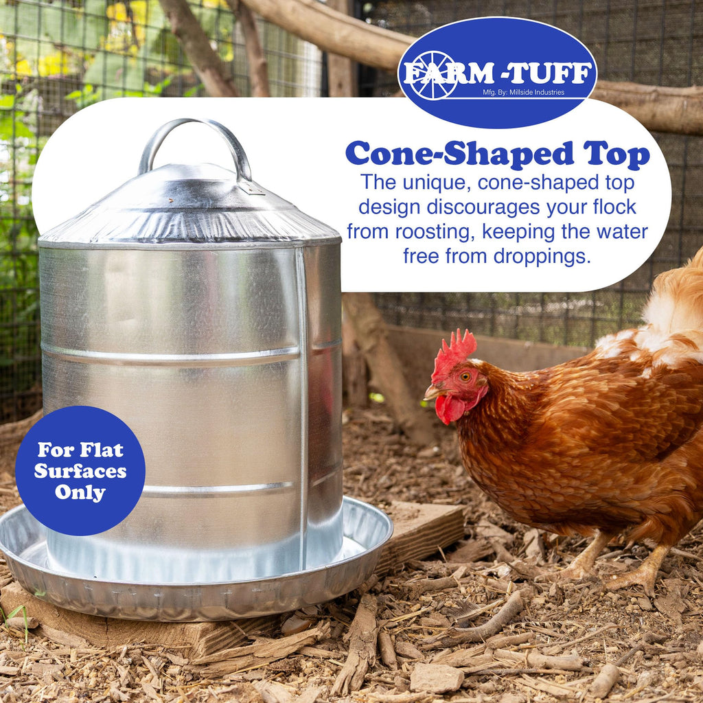 Galvanized 5 Gallon Poultry Waterer B387394