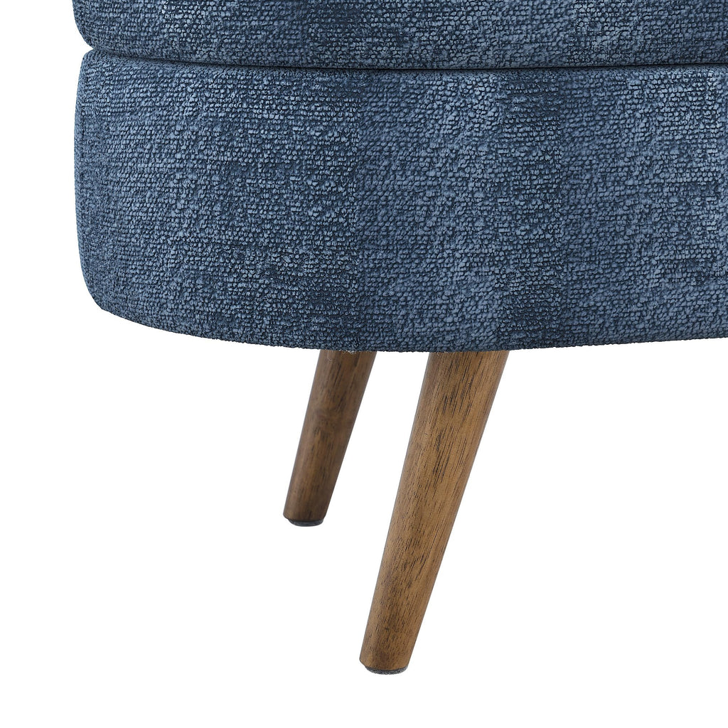 Oval Storage Bench with Rubber Wood Legs D2601