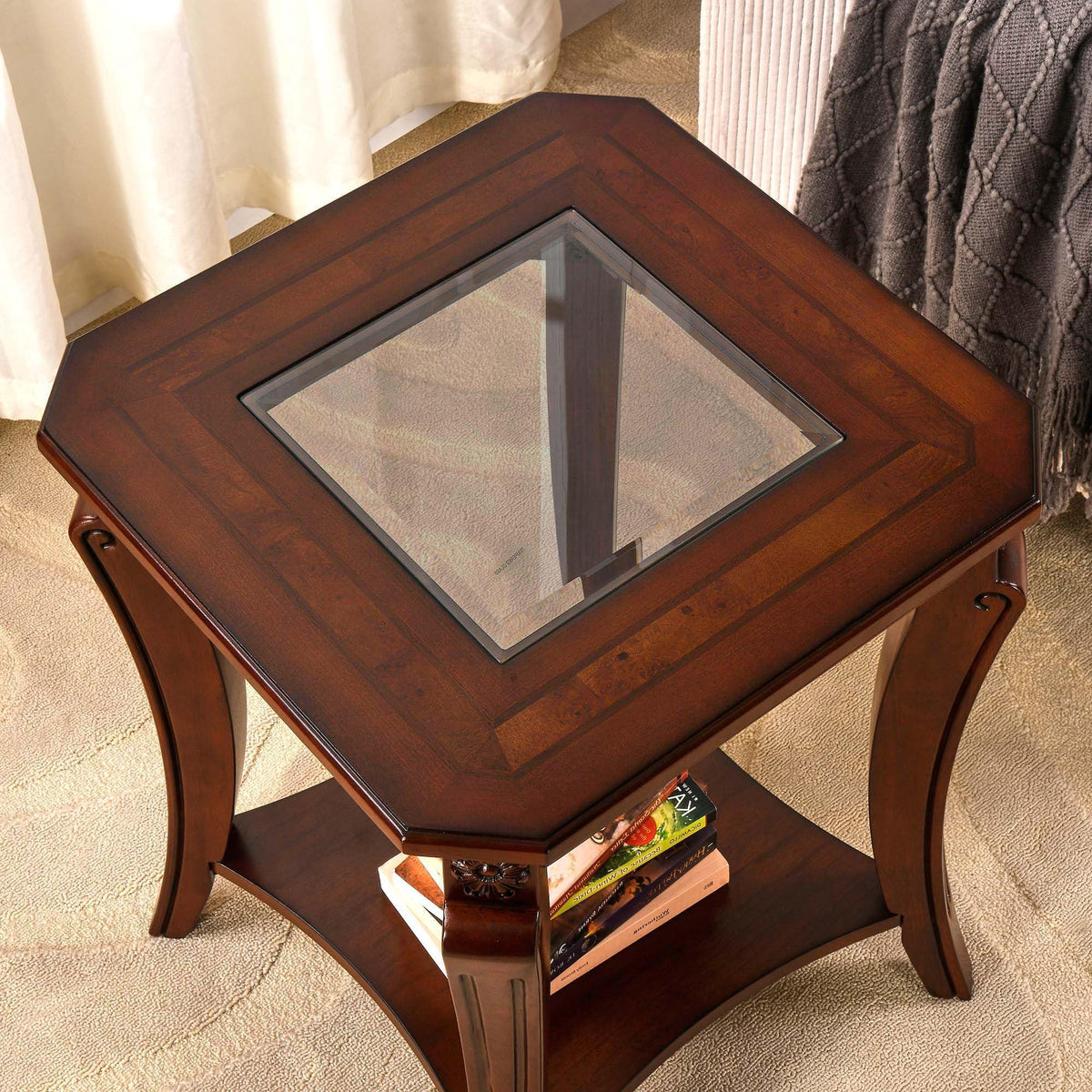 Set of 2 Solid Wood End Table V949