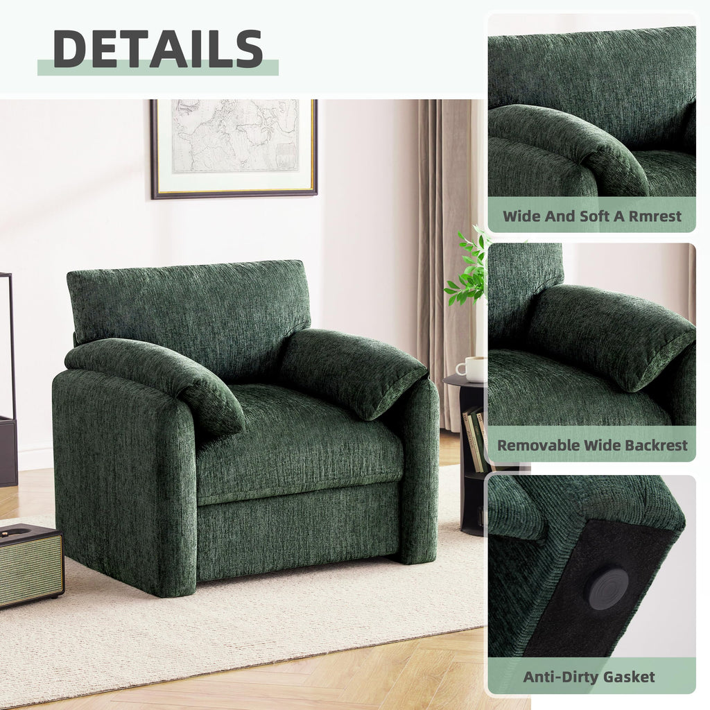 2 Pack Oversized Green Accent Chair E17972